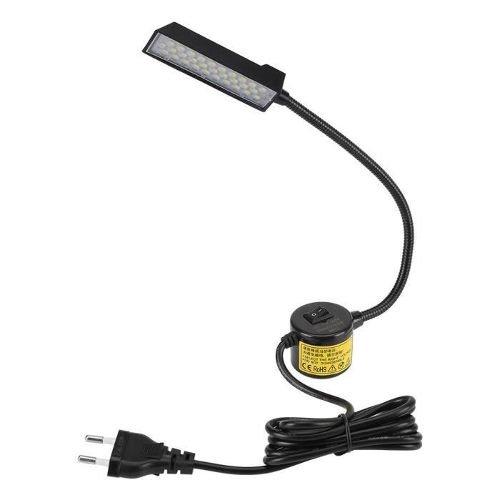 LIA Lampe LED pour machine à coudre Lumière légère de 30 LED de base magnétique 110-250V- noir
