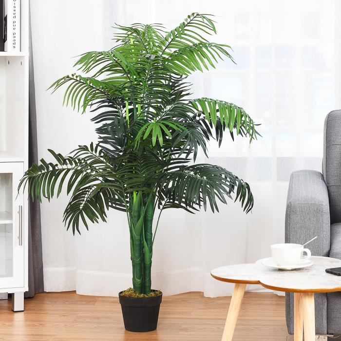 Plante Artificielle Déco. Interieur Palmier Aréca avec Pot Vert