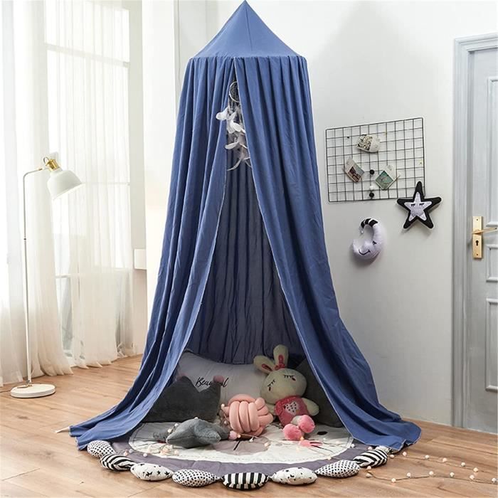 Ciel De Lit Bebe Rideaux De Lit Rond Princesse Moustiquaire Pour Berceaux Chambres D Enfants Et Salles De Jeux Bleu Cdiscount Puericulture Eveil Bebe