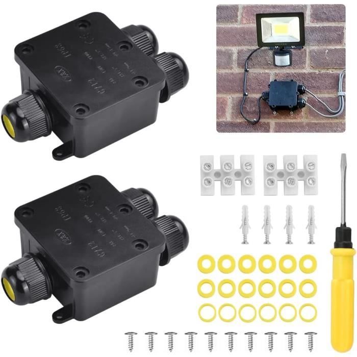Lot De 3 Boîtiers De Jonction Électrique Plastique 58x35x15mm - Noir, Uxcell, Neuf