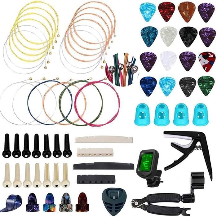 Kit d'Accessoires pour Guitare 60 PCS : L'Essentiel pour Tout Guitariste
