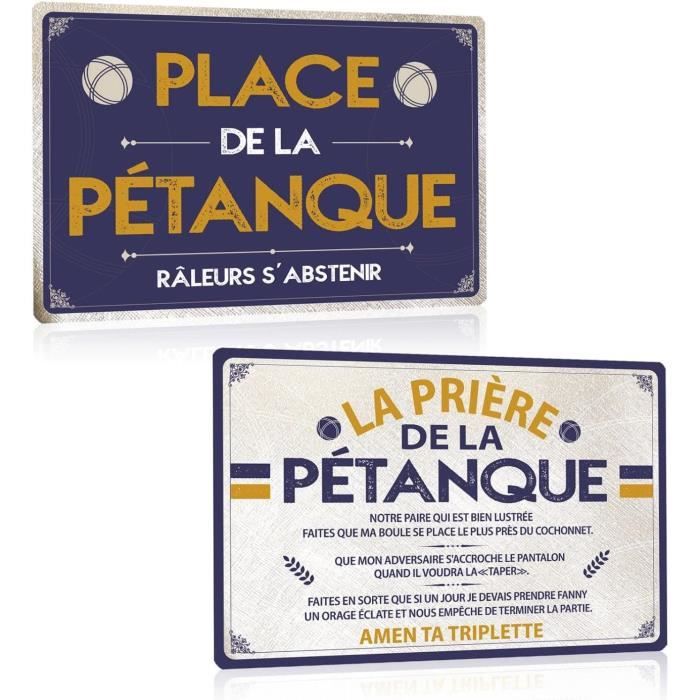 Accessoire de Décoration/ Plaque Métal Place de la Pétanque/ Dimension :  20 x 14 x 0,5 cm