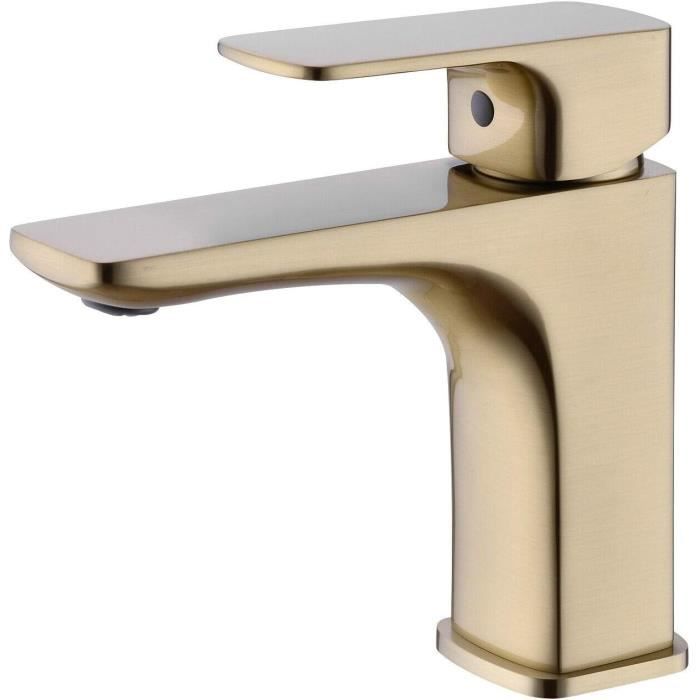 Bathroom Basin Sink Mixer Taps Square Solid Brass Faucet Tap Single