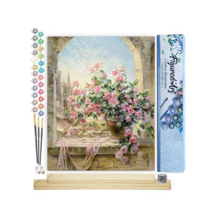 Kit Peinture Par Numéros Adulte Sans Cadre 40x50 Cm - Toile, Pinceaux, Peintures Acryliques, Idéal Pour Détente Et Décoration