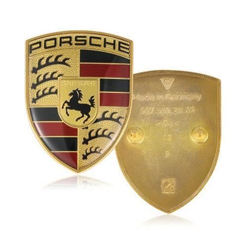 Porsche insigne capot classique jaune original logo emblème