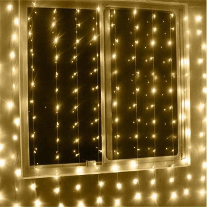 Rideau Lumineux, Guirlandes Lumineuses 2m*2m,8 Modes d