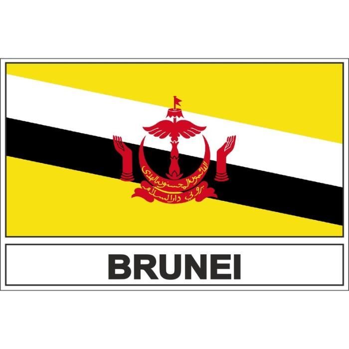 Brunei drapeau autocollant en vinyle-Asie du Sud-Est 10 cm x 6 cm international 