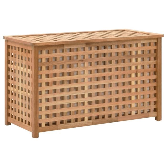 Meilleurs Meubles Coffre de blanchisserie 775x375x465 cm Bois massif de noyer Haute qualité & Moderne 56608