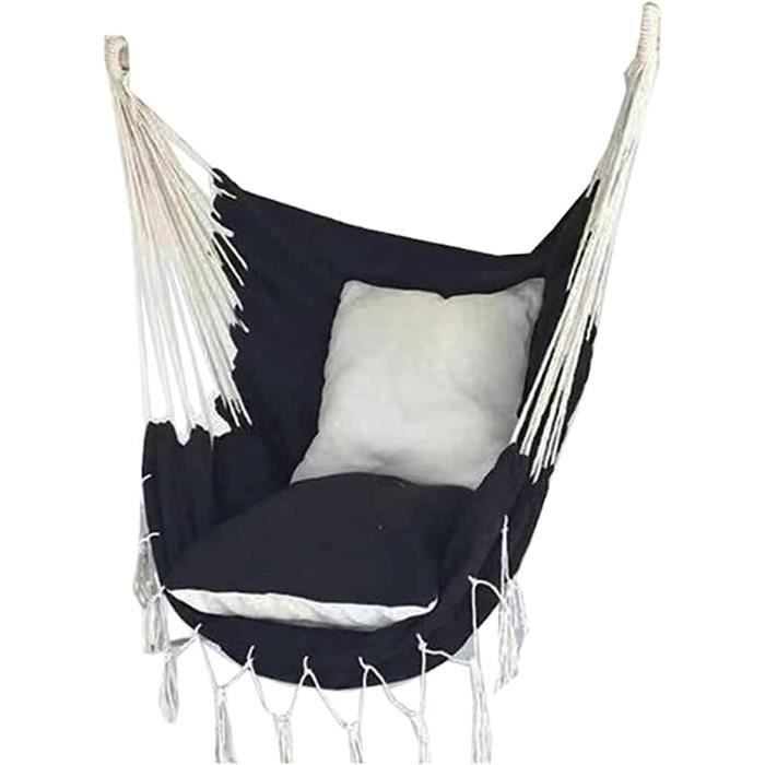 Chaise Hamac Suspendue - Capacité 150 Kg - Tissu Coton/polyester Doux - Pour Balcon, Jardin, Terrasse - Installation Facile - 2