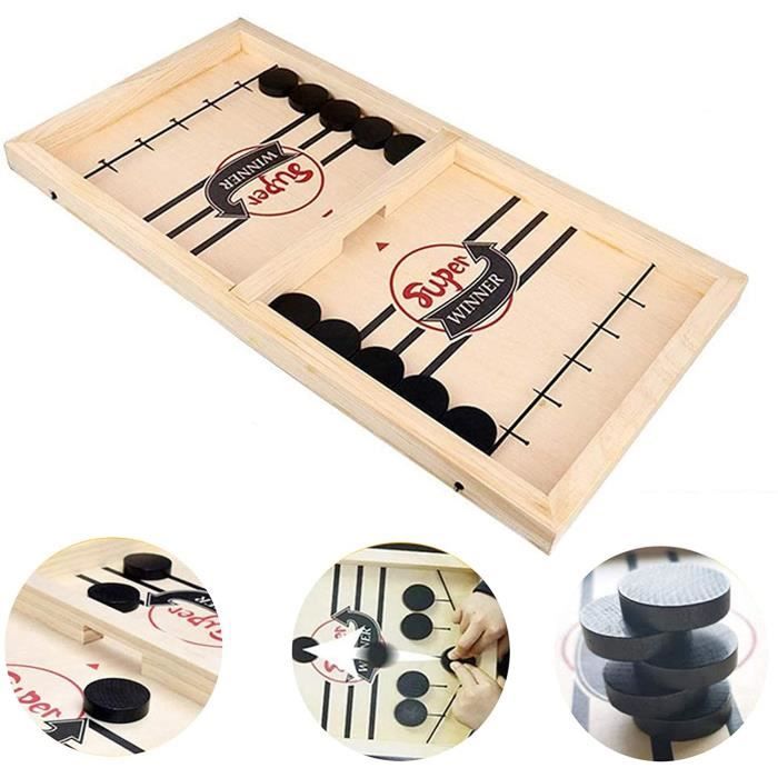 Jeu de société en bois Fast Sling Puck pour enfants et adultes
