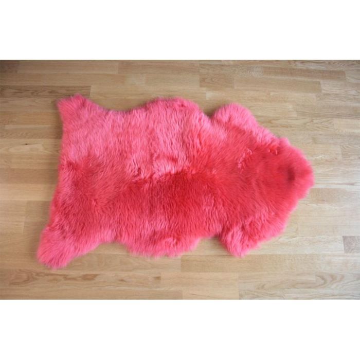 90-100cm Peau dagneau rouge Peau De Mouton Tapis mouton naturel teint/é