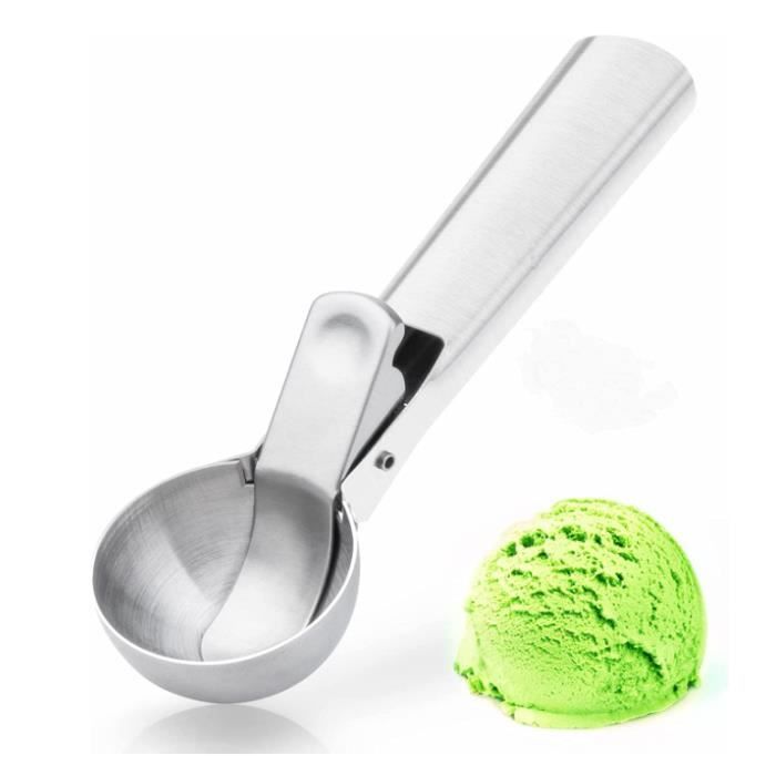 2 Pièce Cuillère à Glace En Acier Inoxydable Cuillère Scooper Avec Declencheur Pour Creme Glacee Fruits Pate A Biscuits Boule De Glace 98911448