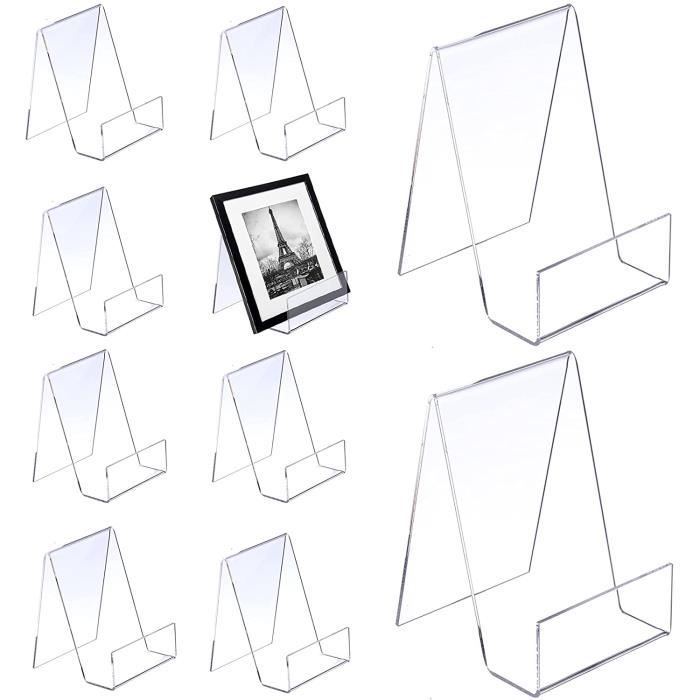 Présentoirs de Livre en Acrylique, 10 Pièces Support Livre Transparent