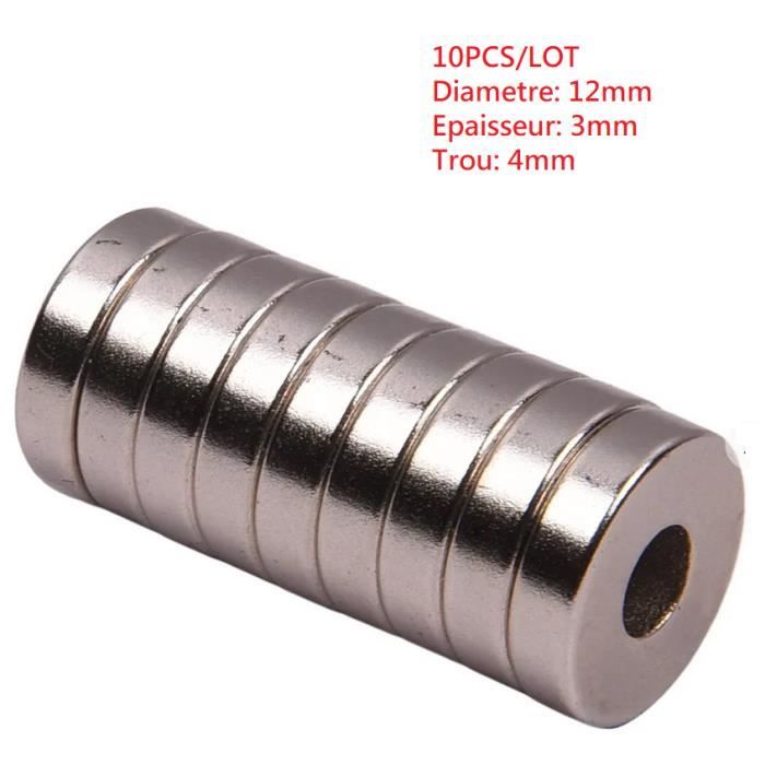 12 Aimants Néodyme 7kg Force 16x5mm - Avec Trou Et Vis Pour Réfrigérateur, Tableaux