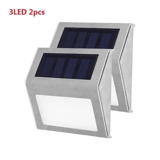 Lampe Solaire - J04CE - 3 LED - Acier Inoxydable - Eclairage Extérieur - Jardin