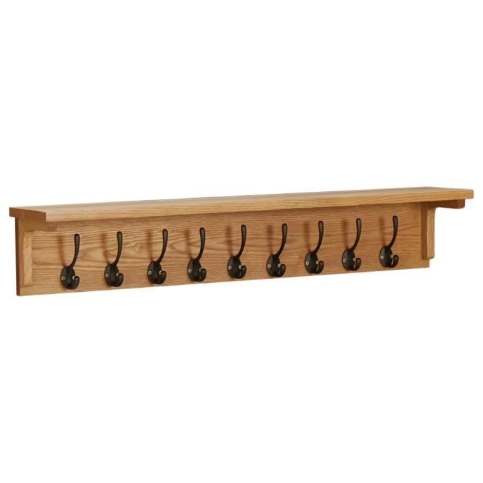 Meilleurs Meuble TOP Patere Murale Crochet Mural Porte-manteau 90x16x16 cm Bois de chêne massif(3078)