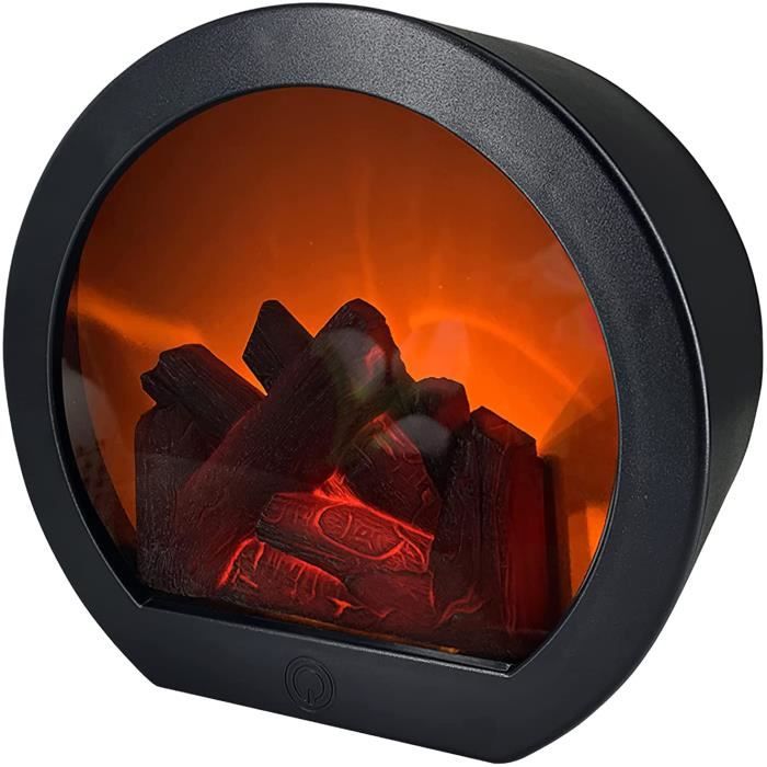 Lampe LED de Cheminée USB Lumière d'ambiance flamboyante électrique, décoration intérieure réelle avec effet vacillant