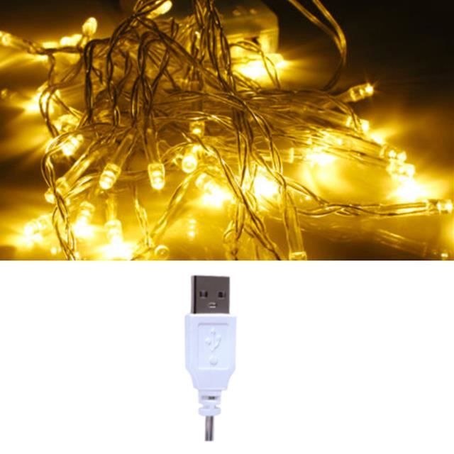 1.5M blanc-chaud Guirlande lumineuse Led USB 1M 2M 5M 10M, arbre