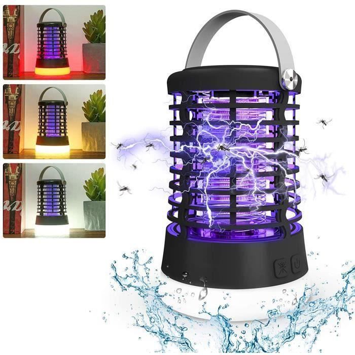Lampe Anti-Moustiques USB Rechargeable - 4000mAh, 3000V, IPX5 - Pour Maison, Jardin, Camping