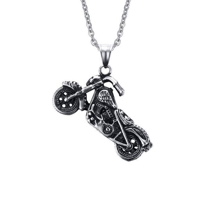 SODIAL R Porte-cles Pendentif crane en moto Decoration cool