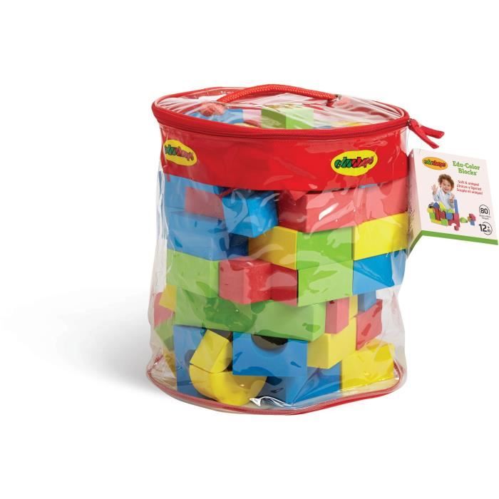 jeu de construction mousse edu blocs - bsm - lot de 80 pièces - sécurité et confort