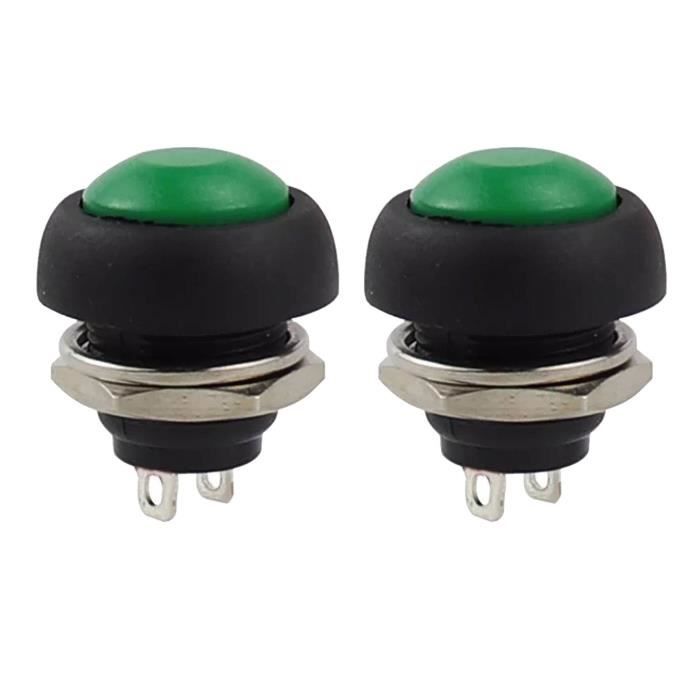 Lot De 5 Boutons Poussoirs Ronds 16mm - 1NO + 1NC, Lampe LED 12V Rouge | Contact Instantané, Montage Rapide