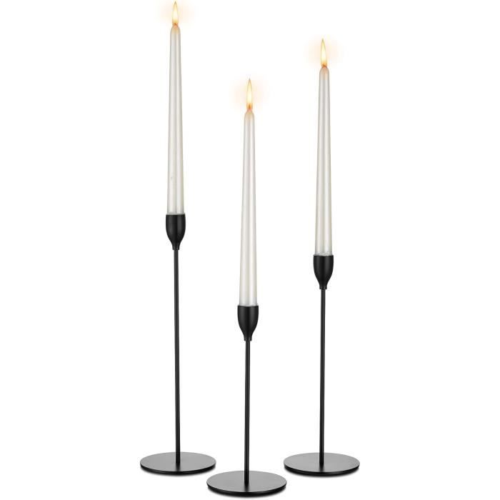 Fdit Bougeoirs Coniques En Métal Noir 2 Pièces Chandeliers Coniques En