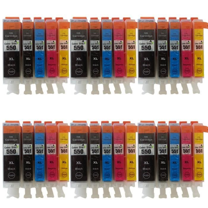 30 ColourDirect Cartouches d'encre Pour Canon CLI-551XL PGI-550XL ...