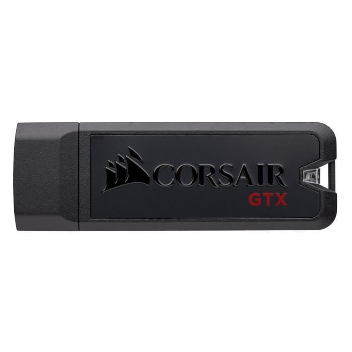 Clé USB - CORSAIR - Flash Voyager GTX - 1000 Go - USB 3.0 - Casquette - Noir