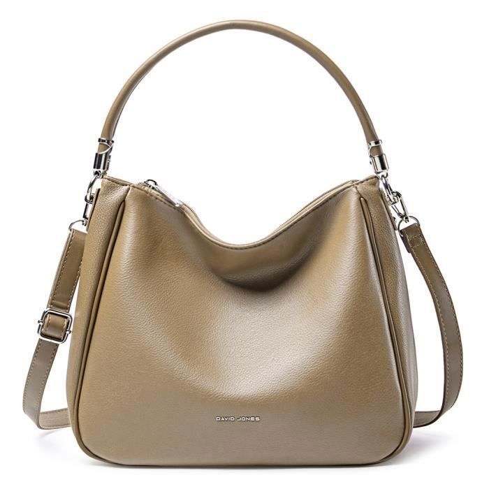 Sac Epaule Hobo - David Jones - Sac à Main Femme Porté Bandoulière Cuir PU - Cabas Fourre-Tout Elégant - Beige Sac Epaule Hobo - David Jones - Sac à Main Femme Porté Bandoulière Cuir PU - Cabas Fourre-Tout Elégant - Beige