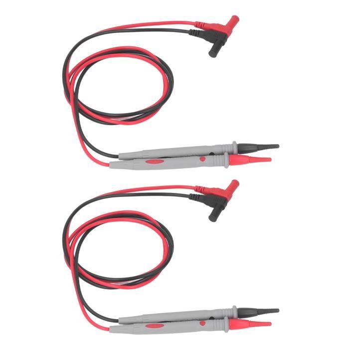Lot De 2 Câbles De Test Pour Multimètre - Fils Avec Pointes Aiguilles Dorées, Longueur 83 Cm, Tension 1000V, Courant 10A, Pour électriciens Et Bricoleurs - 6