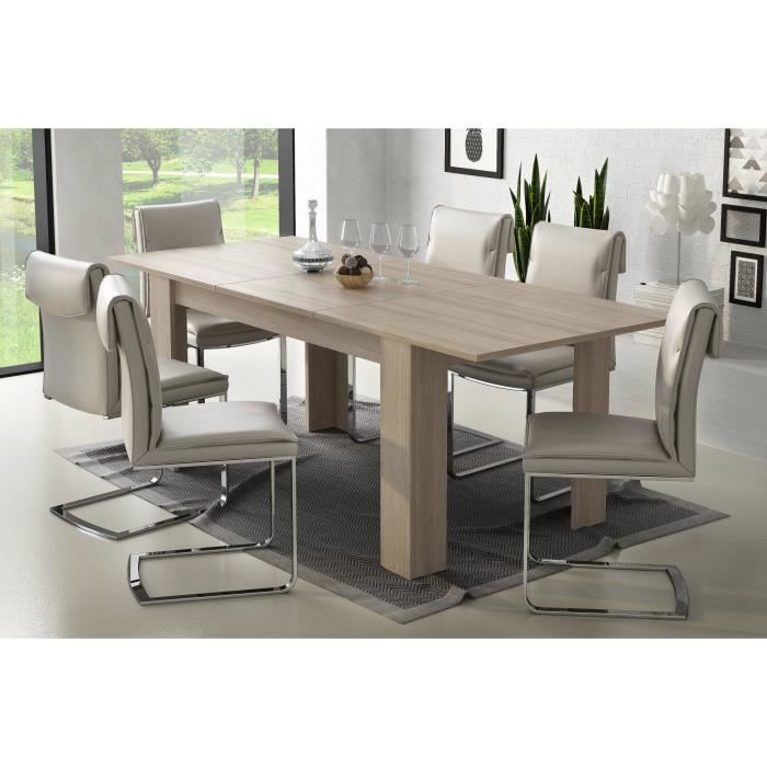 table de salle à manger extensible - dmora - console extensible - 140 / 200x88h75 cm - couleur orme clair