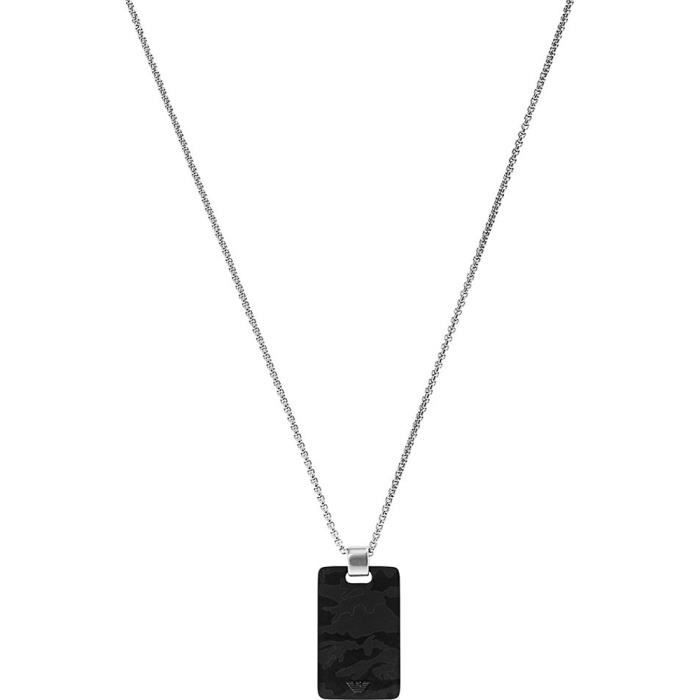 Collier Homme Acier Inoxydable - Lot De 2 Pendentifs Barres Argent & Noir - Style Élégant