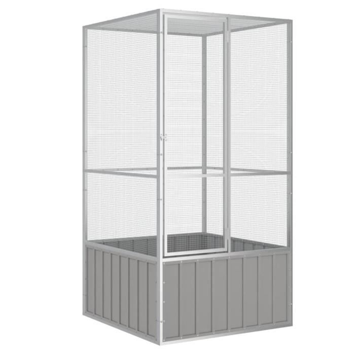 Cage à oiseaux - VIE - 117197 - Acier galvanisé - 111x107x2115 cm - Pour perroquets
