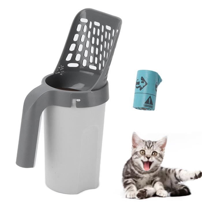 Pelle à litière pour chat avec support de rangement - YAPP - Grande taille - Blanc - PP