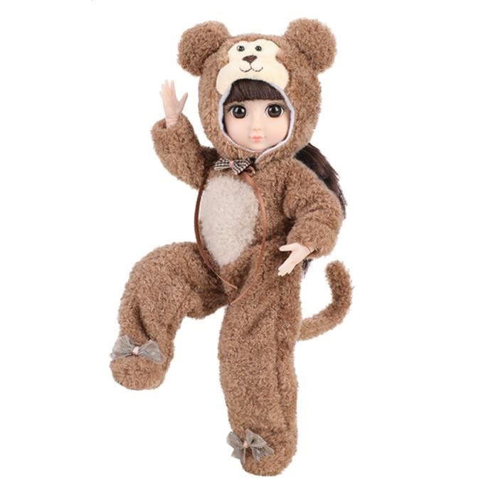 Poupee Articulee Mobile Bebe Fille Dress Up Change Maquillage Jouet Poupee 3d Yeux Singe Cdiscount Jeux Jouets