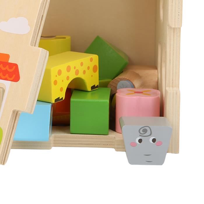 XUY Blocs de Construction Assortis de Forme en Bois Jouet Éducatif pour ...