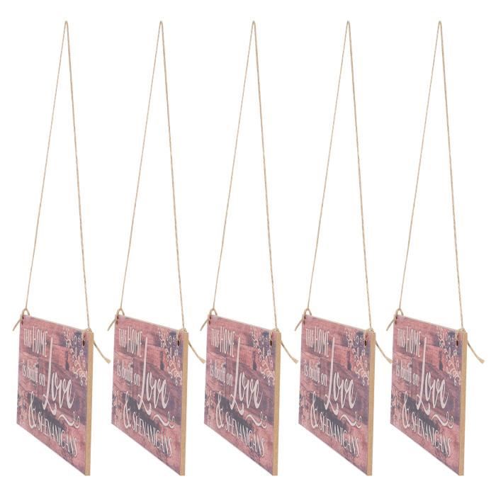 Plaque Décorative En Bois Avec Corde - 27x23x0,7 Cm - Style Vintage - Neuf - 40% De Réduction