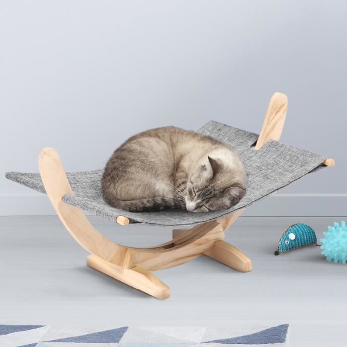 Hamac En Bois Pour Chat Coloris Gris Cdiscount Jardin