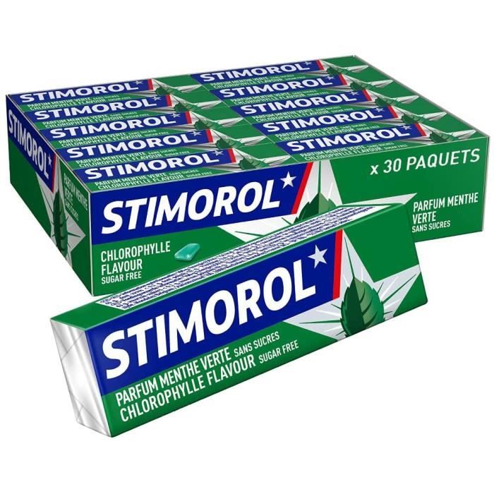 Rafraichisseur D Haleine Chewing Gum Sans Sucres Édulcorants Parfum Chlorophylle Lot 30 Paquets