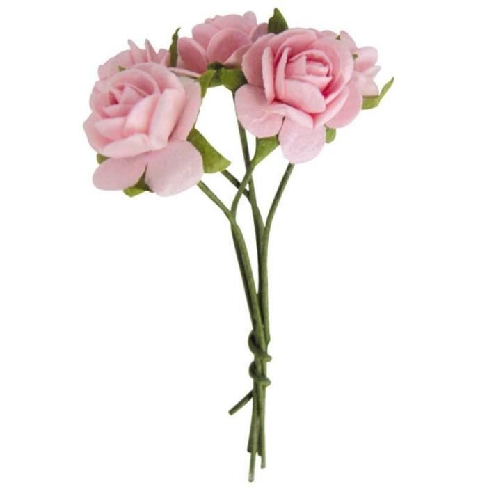 Mini Bouquet De Roses Artificiels-Rose Pâle