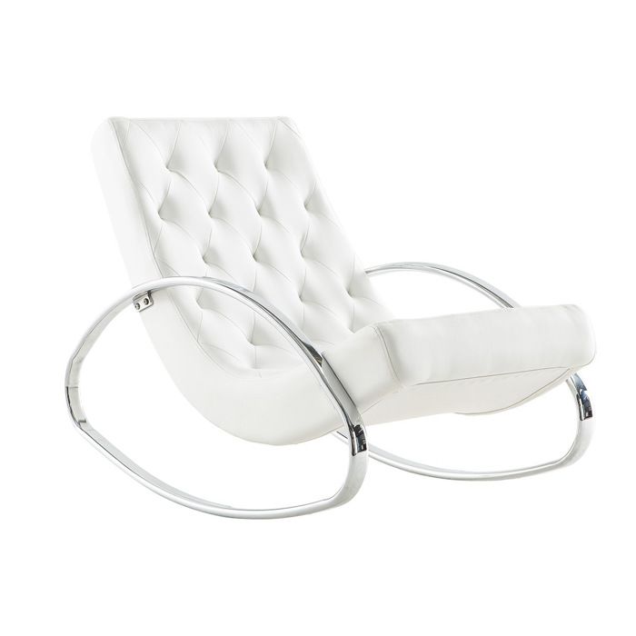 fauteuil design blanc rocking chair chesty - miliboo - contemporain - détente et style