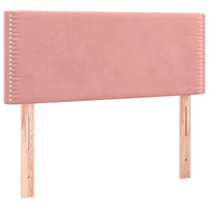 Lit Adulte | Lit Simple | Cadre De Lit Avec Tête De Lit Rose 90x200 Cm Velours Cfw235412 91668715