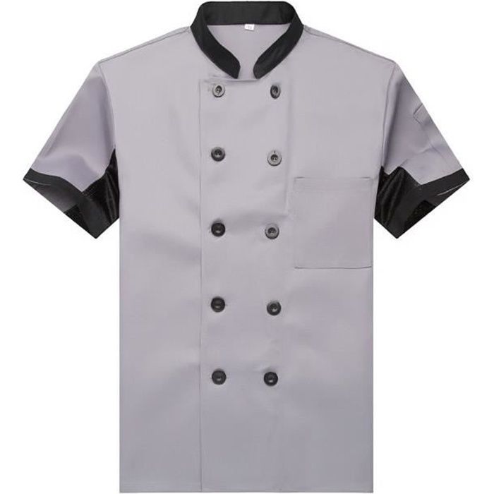 WAIWAIZUI Veste de Cuisine Uniforme avec les Aisselles Mesh sur dos Cool respirant homme et femme Manches Courtes