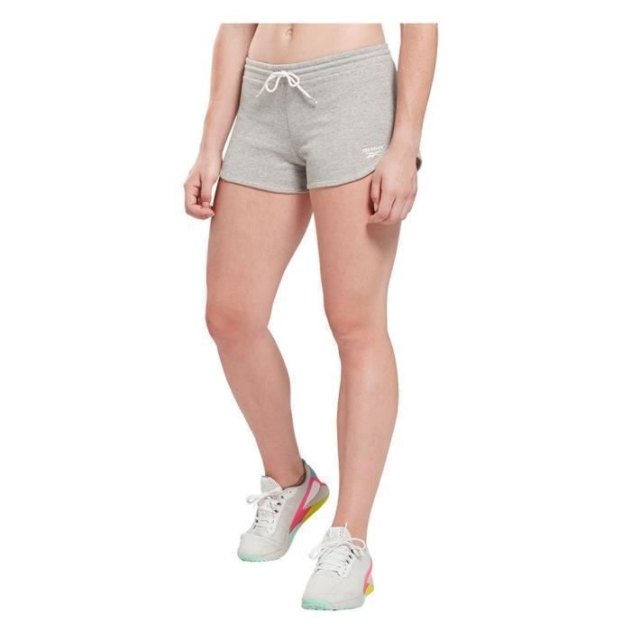 Short de Sport - Reebok - RI French Terry - Gris - Respirant - Femme