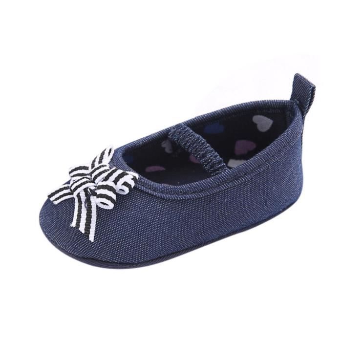 Bébé Fille Garçon Souple Semelle bleue nœud Berceau Bébé Chaussures En Toile Baskets Bébé Fille Garçon Souple Semelle bleue nœud Berceau Bébé Chaussures En Toile Baskets