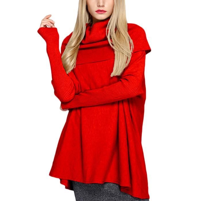 Robe pull à col roulé et fente latérale