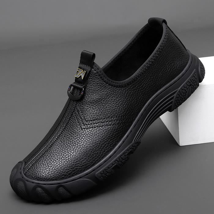 Mocassins Hommes Cuir Respirants – Chaussures Bateau Lacets Décontractées Légères Semelles Caoutchouc Antidérapantes