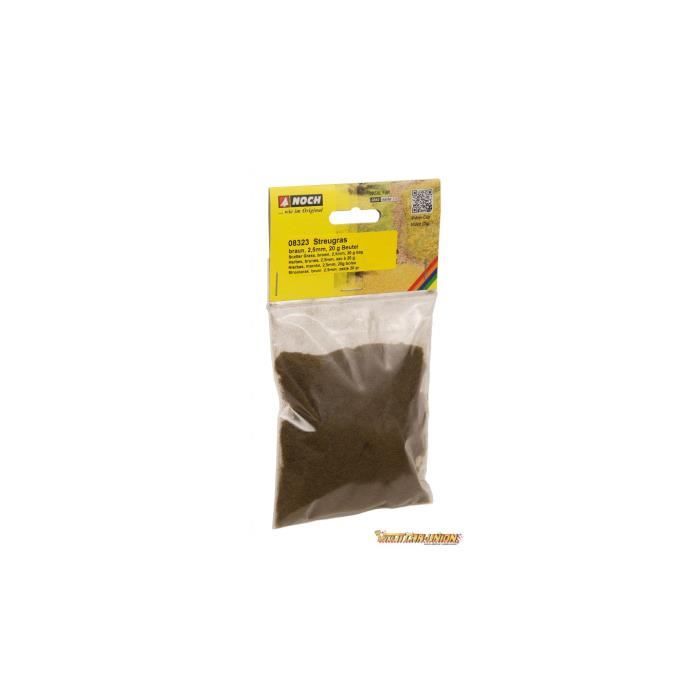 NOCH 08323 Herbe à saupoudrer, brun, 2,5 mm, sachet de 20 g - Lokschuppen Berlinski