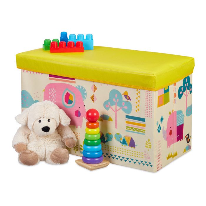 Coffre à Jouets Sur Roulettes – 59x30x53 Cm, Blanc, Avec Couvercle à Charnière De Sécurité, Rangement Enfant
